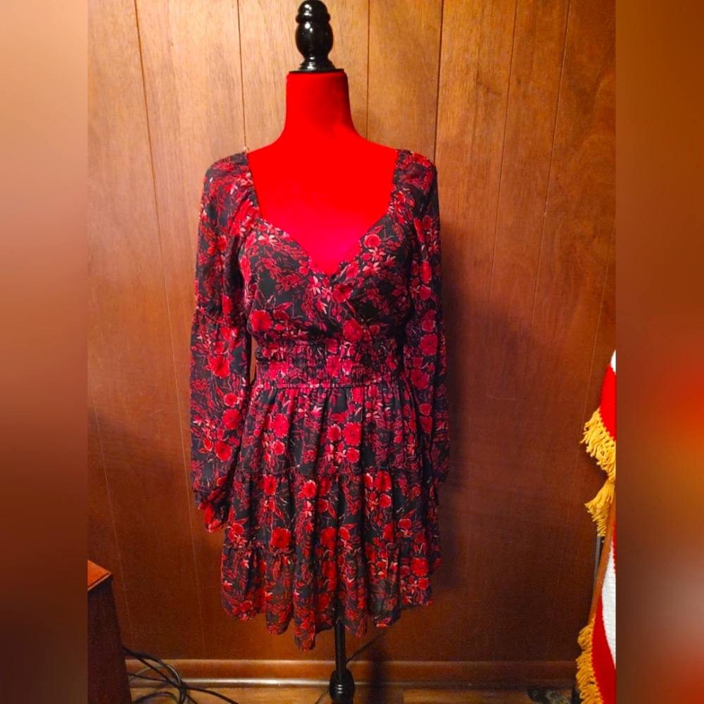 Trixx Clothing Co Red Floral Dress NWT Size XL